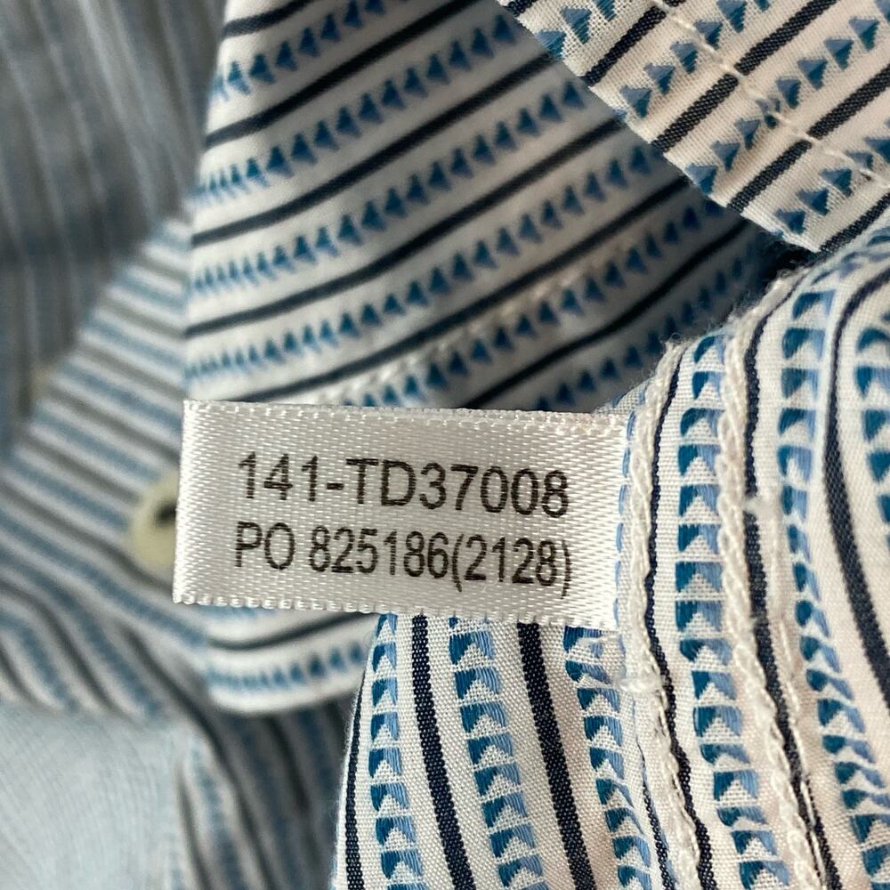 Tommy Bahama Blue Cotton Striped Long Sleeve Button-Down Shirt Plus Size XXL - Picture 5 of 13